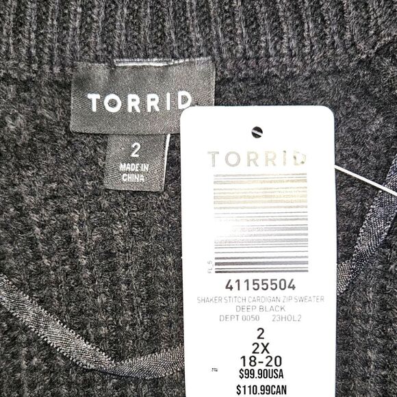 TORRID Plus Size Shaker Stich Thick Warm Cardigan Zip- Sweater/ Jacket - Picture 13 of 16